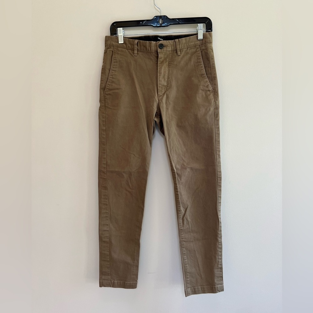 Theory Men's Zaine Rinsed Writer  Straight Leg Pants in Bark Brown, 29